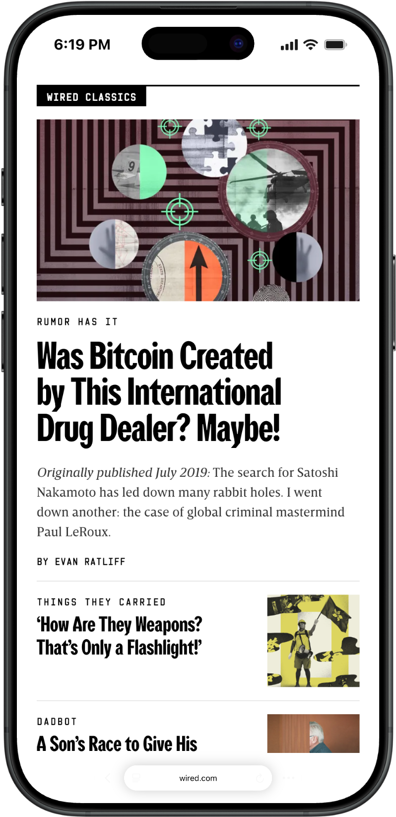 Screenshot of the Wired homepage redesign